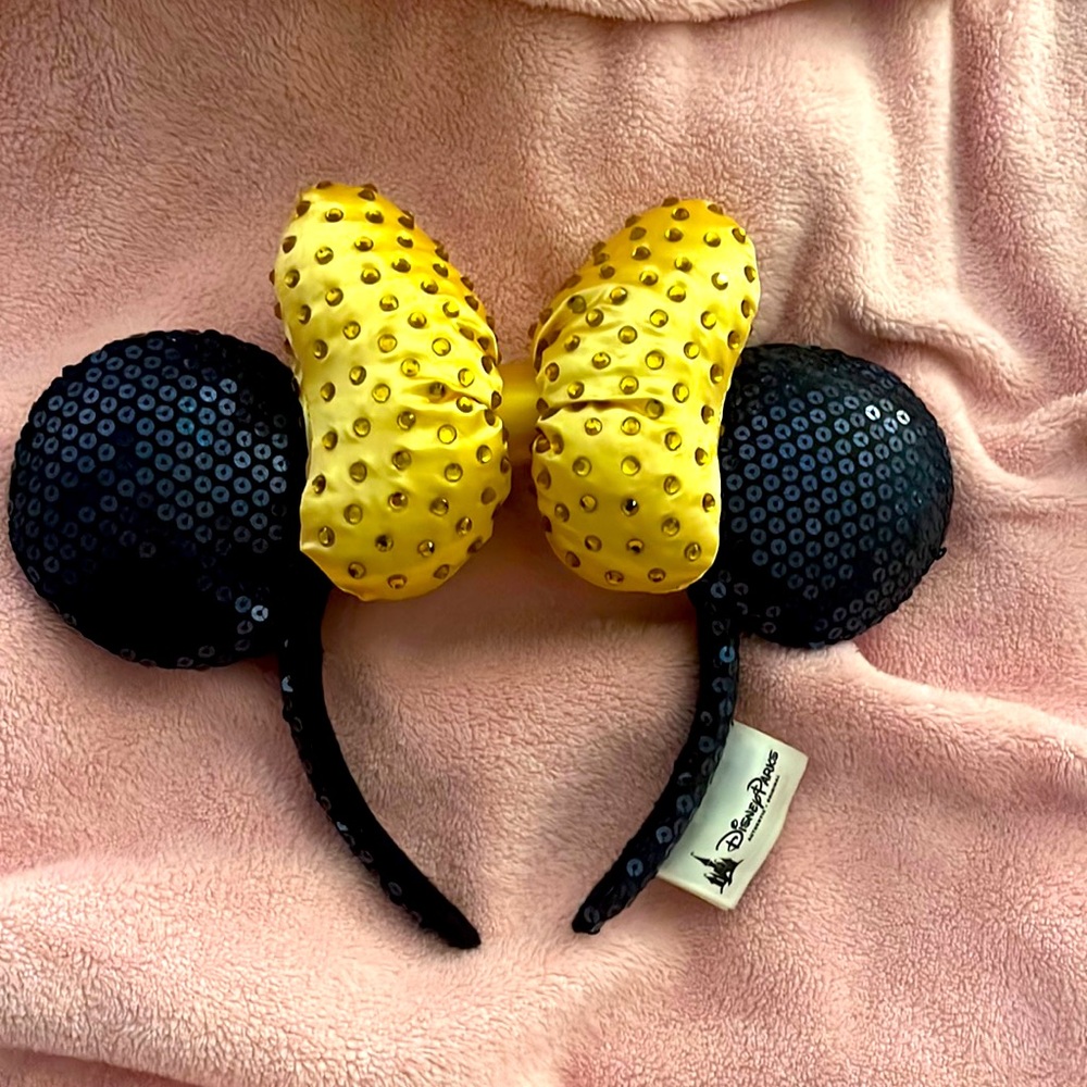 Gold Bow Minnie Ears Headband